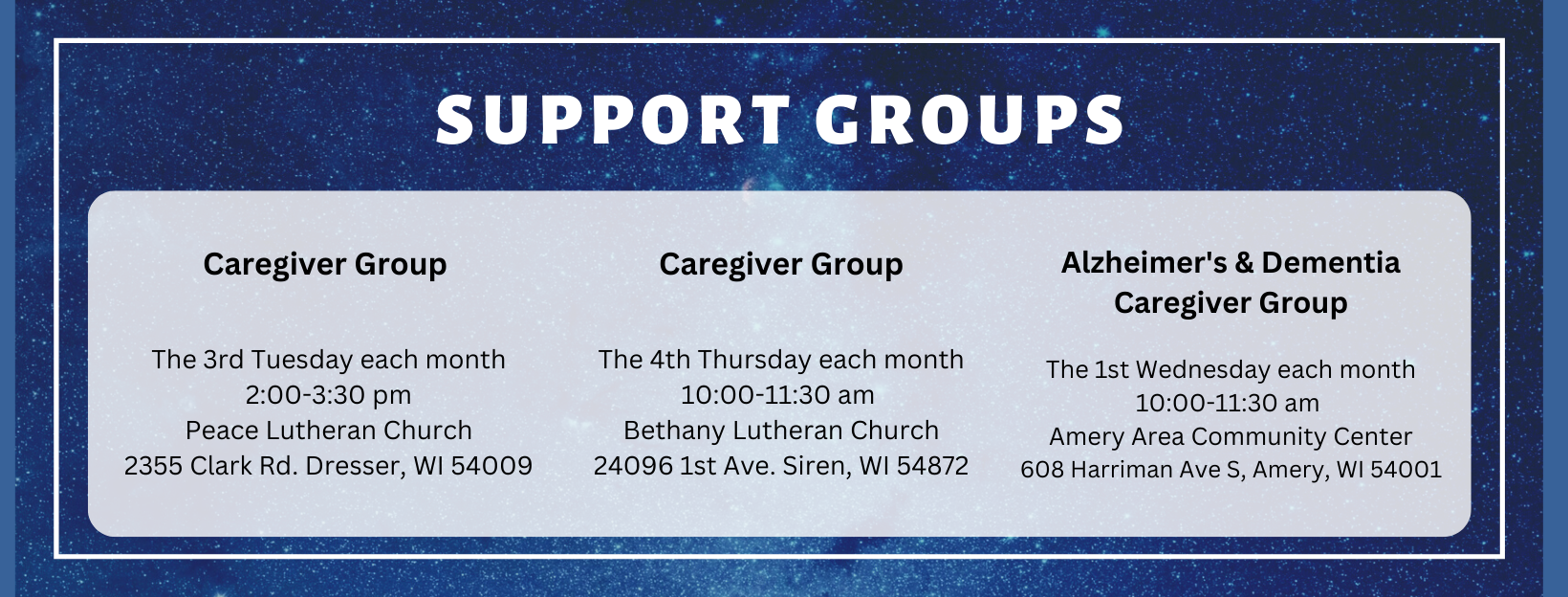 Support Group Information