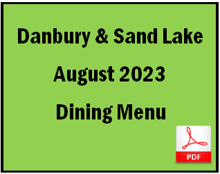 The icon above links to the July 2023 Sand Lake & Danbury menu