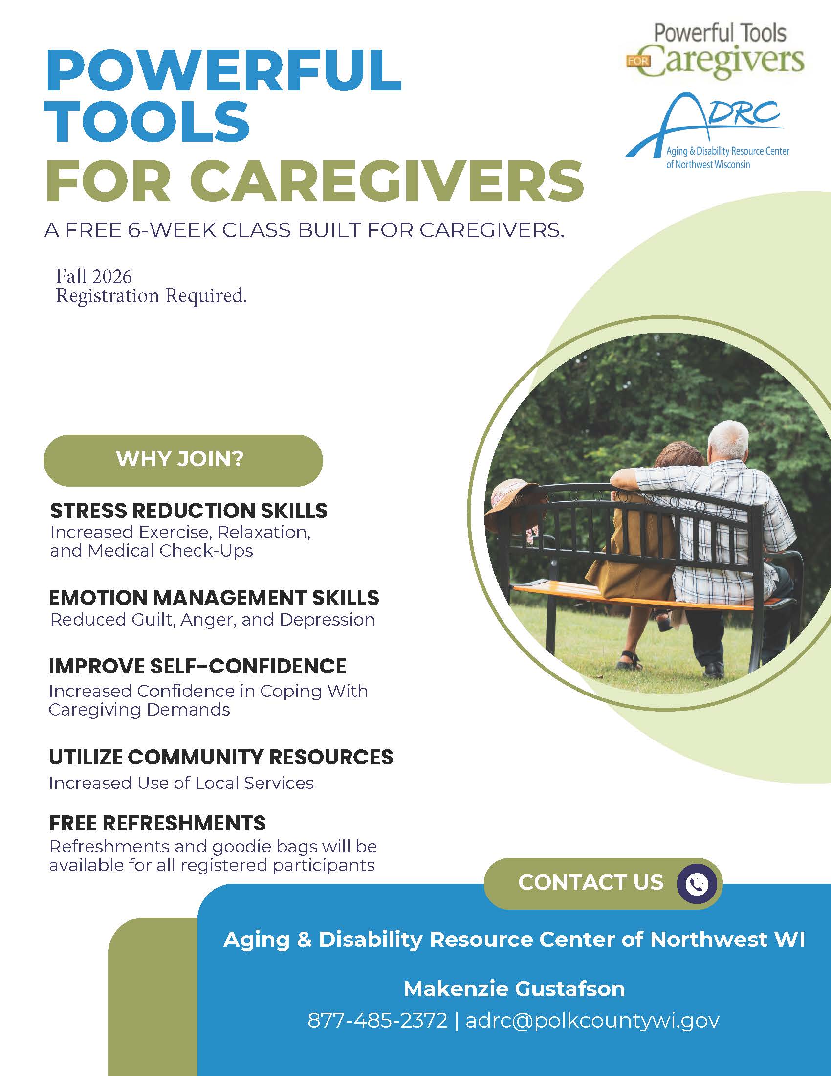 A flyer for Powerful Tools for Caregivers .